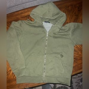 olive green brandy melville zip up hoodie